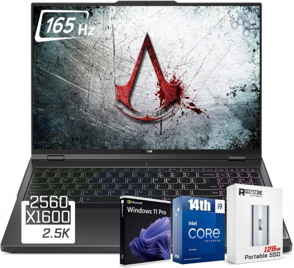 Laptop gaming Lenovo Legion 5i, 14.ª generación Intel 24-Core i9-14900HX, 16" WQXGA (2560x1600) 165 Hz, 32 GB DDR5 RAM, SSD de 1 TB, GeForce RTX 4060 (TGP 140W), teclado retroiluminado RGB, con 128 GB