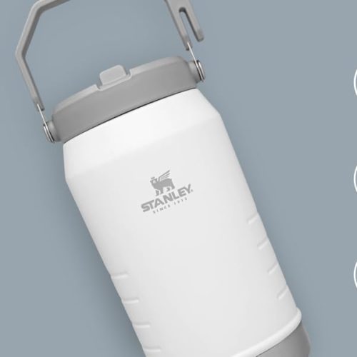 Stanley IceFlow - Vaso de acero inoxidable con aislamiento térmico, pajilla abatible, tapa antifugas para el hogar, oficina y automóvil, frío x 12 h, con hielo x 2 días, color cuarzo rosa