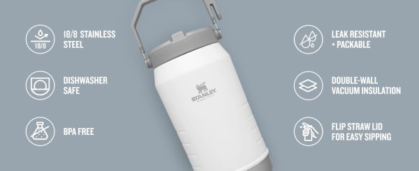 Stanley IceFlow - Vaso de acero inoxidable con aislamiento térmico, pajilla abatible, tapa antifugas para el hogar, oficina y automóvil, frío x 12 h, con hielo x 2 días, color cuarzo rosa