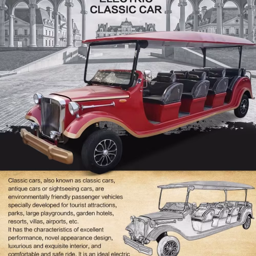 Recién lanzado sedán retro de 14 plazas de calidad superior antiguo clásico vintage autobús turístico y coche eléctrico