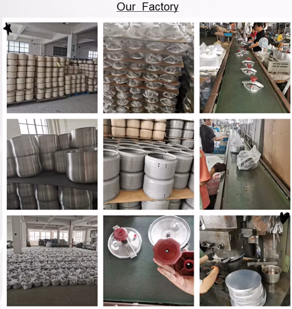 Olla a presión Jinxin de aluminio de 5 litros del proveedor de fábrica en China, exterior antiadherente, logo personalizado, para hogares y hoteles; mercado de EAU.