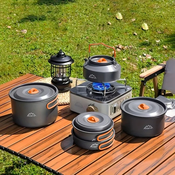 Keep Kamp Outdoor Camping Cookware Set Frying Pan Aluminum 1.1l Nonstick Silicone Handle Gas/inducti