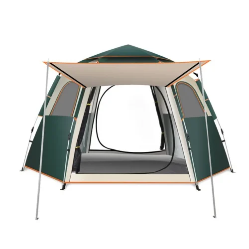 Premium Hexagonal Single Layer Tent Factory Cost Secure Stable 4 Season Portable Professional Campin