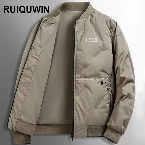 Ruiquwin Wholesale New Winter Men's Jacket Thickened Warm Coat Solid Color With Pockets Casual P