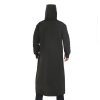 Nuevo diseño de impermeable largo de plástico EVA negro, impermeable y moderno, para mujeres y hombres adultos, con capucha y logotipo estampado