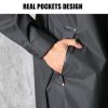 Nuevo diseño de impermeable largo de plástico EVA negro, impermeable y moderno, para mujeres y hombres adultos, con capucha y logotipo estampado
